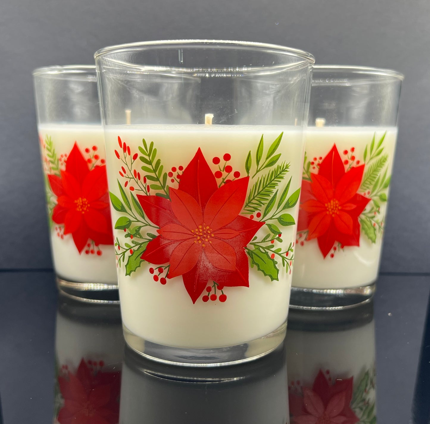 Poinsettia Christmas Candle