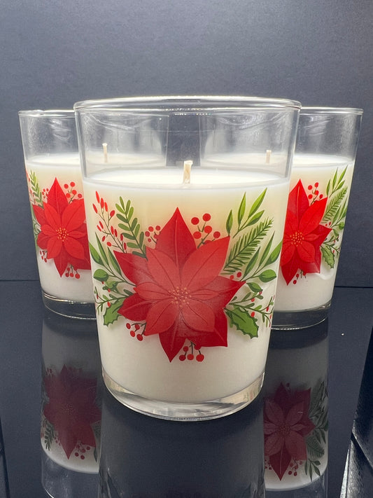 Poinsettia Christmas Candle